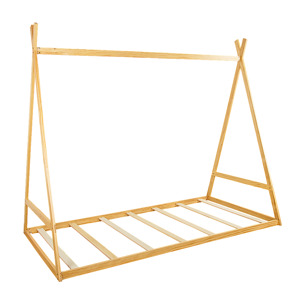 Kids Tent Montessori Toddler Floor Bed Wooden Bedframe Slat Support