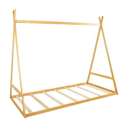 Kids Tent Montessori Toddler Floor Bed Wooden Bedframe Slat Support