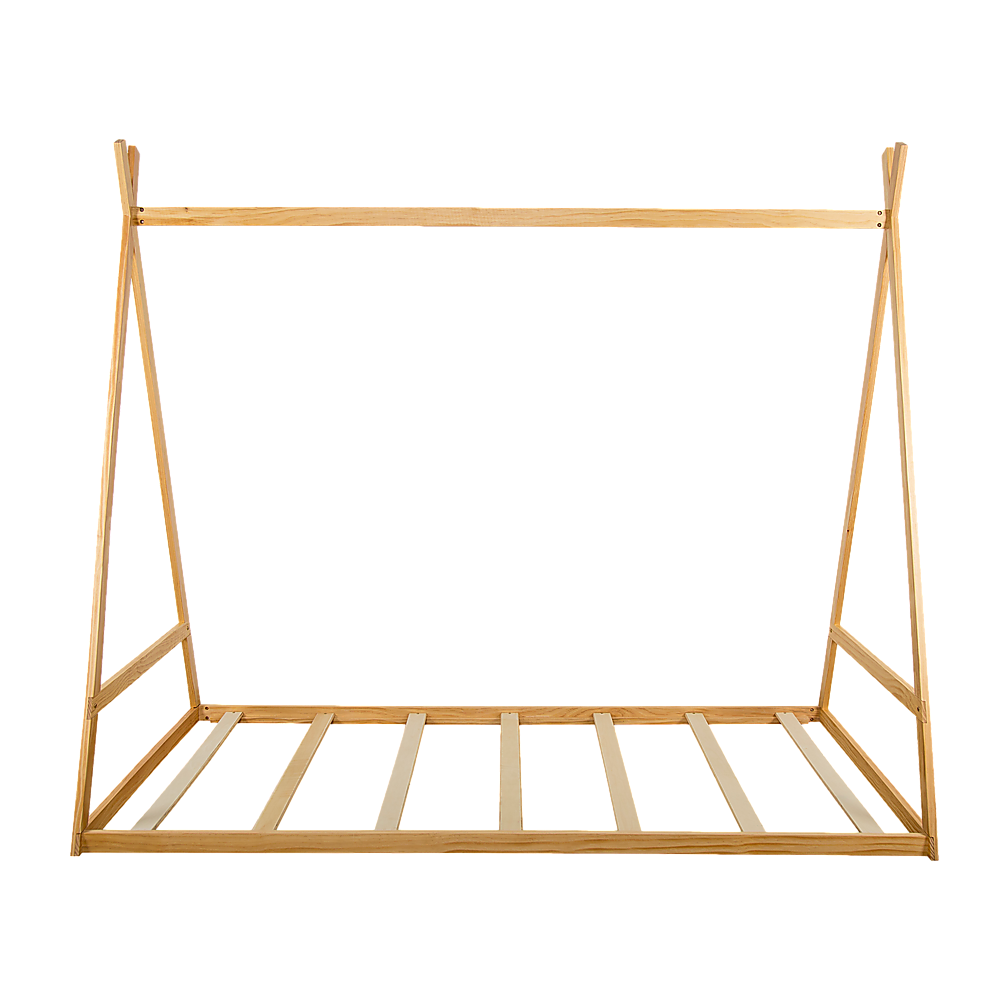 Kids Tent Montessori Toddler Floor Bed Wooden Bedframe Slat Support