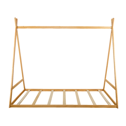 Kids Tent Montessori Toddler Floor Bed Wooden Bedframe Slat Support