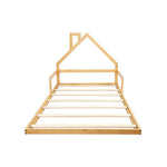 Pine Wood Floor Bed House Frame For Kids And Toddlers Slat Support