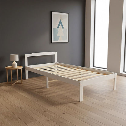 Natural Wooden Bed Frame Home Furniture Slat Support Wooden Frame