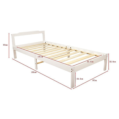 Natural Wooden Bed Frame Home Furniture Slat Support Wooden Frame