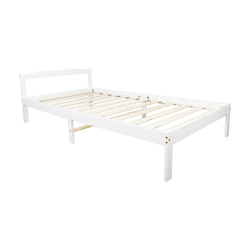 Natural Wooden Bed Frame Home Furniture Slat Support Wooden Frame