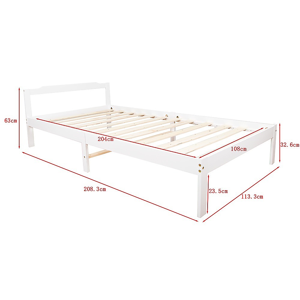 Natural Wooden Bed Frame Home Furniture Slat Support Wooden Frame