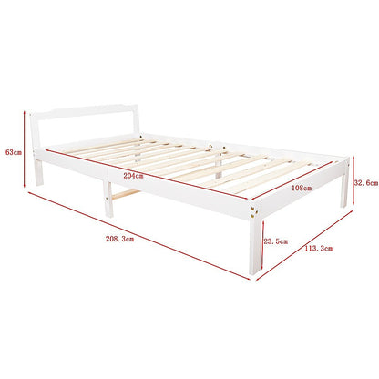 Natural Wooden Bed Frame Home Furniture Slat Support Wooden Frame