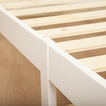 Double Wooden Bed Frame Home Furniture White Slat Support Wooden