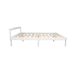 Double Wooden Bed Frame Home Furniture White Slat Support Wooden