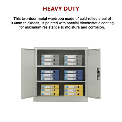 Metal Storage Cabinet Grey 90x45x90cm