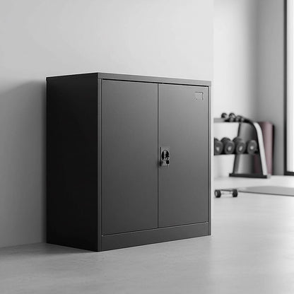 Metal Storage Cabinet Shelf 90x45x90cm