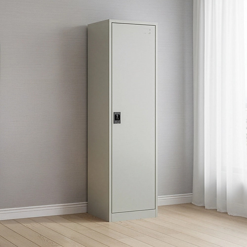 Single-Door Metal Tall Storage Cabinet For Home Office Or Gym