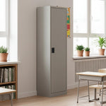 Single-Door Metal Tall Storage Cabinet For Home Office Or Gym