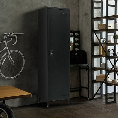 Tall Metal Storage Cabinet Black 50x45x191cm