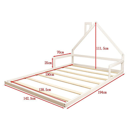 White Pine Wood Bed Frame Double 194x142.5x111.5cm