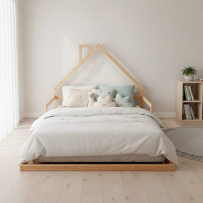 White Pine Wood Bed Frame Double 194x142.5x111.5cm
