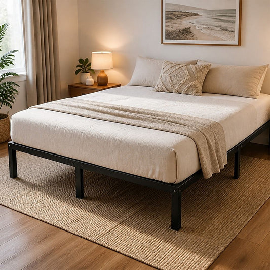 King Full Metal Bed Frame Base Sturdy Steel Bed Base For Australian