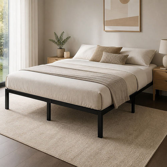 Metal Bed Frame – Heavy-Duty Steel Base for Queen Mattress