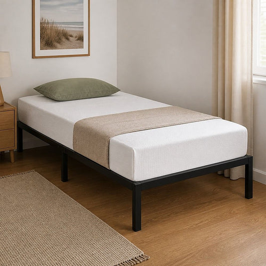 Metal Bed Frame – Heavy-Duty Steel Base for Single Mattress