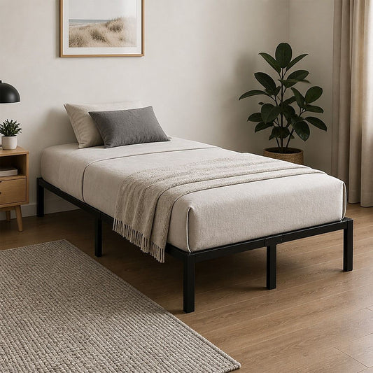 Metal Bed Frame – Heavy-Duty Steel Base for King Single Mattress