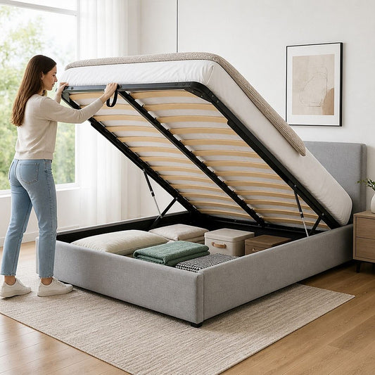 Double Gas Lift Bed Mechanism With Frame Storage Platform & Sofa Bed