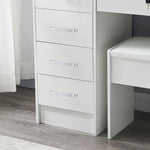Dressing Table LED Makeup Mirror Stool Set Vanity Desk With Drawer Lighted