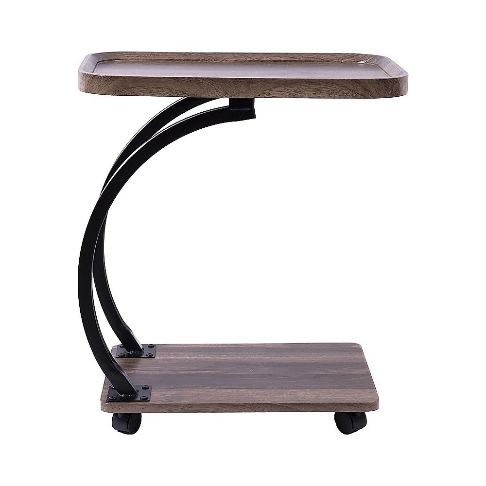 C-Shaped Side Table Wheels Sofa End Table | Home & Living - 6