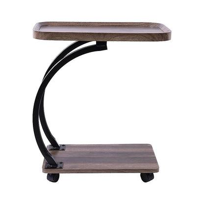 C-Shaped Side Table Wheels Sofa End Table | Home & Living - 6