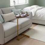 Oval Side Table Gold Base Sofa End Table | Home & Living