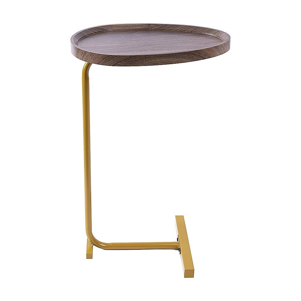 Oval Side Table Gold Base Sofa End Table | Home & Living - 4
