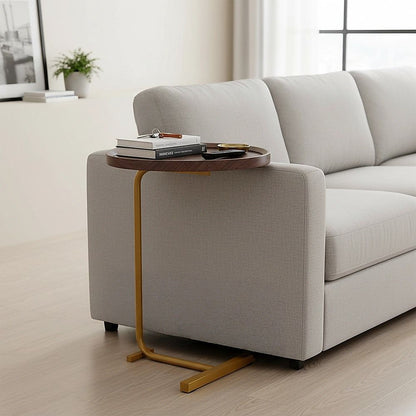Oval Side Table Gold Base Sofa End Table | Home & Living - 9