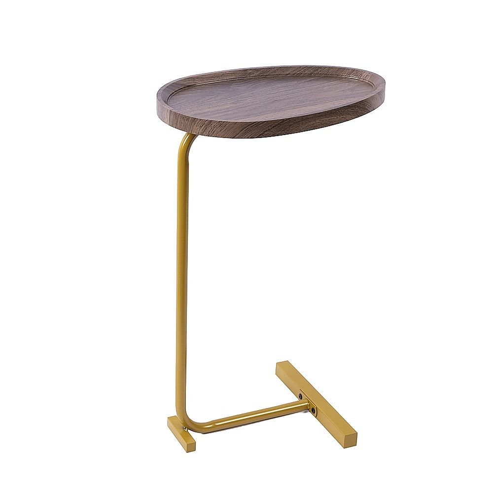 Oval Side Table Gold Base Sofa End Table | Home & Living - 5