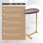 Oval Side Table Gold Base Sofa End Table | Home & Living