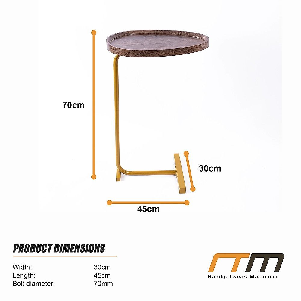 Oval Side Table Gold Base Sofa End Table | Home & Living - 12
