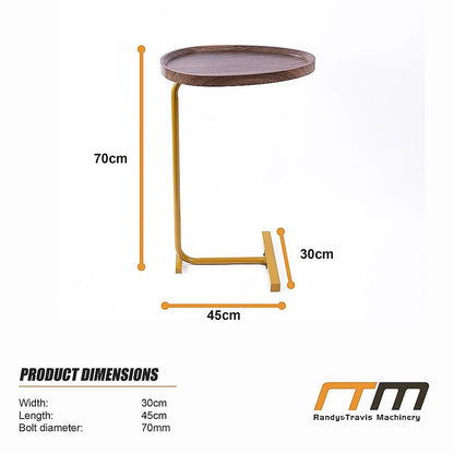 Oval Side Table Gold Base Sofa End Table | Home & Living - 12