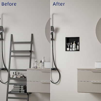 Stainless Steel Shower Niche 33x33cm Double Shelf | Home & Living