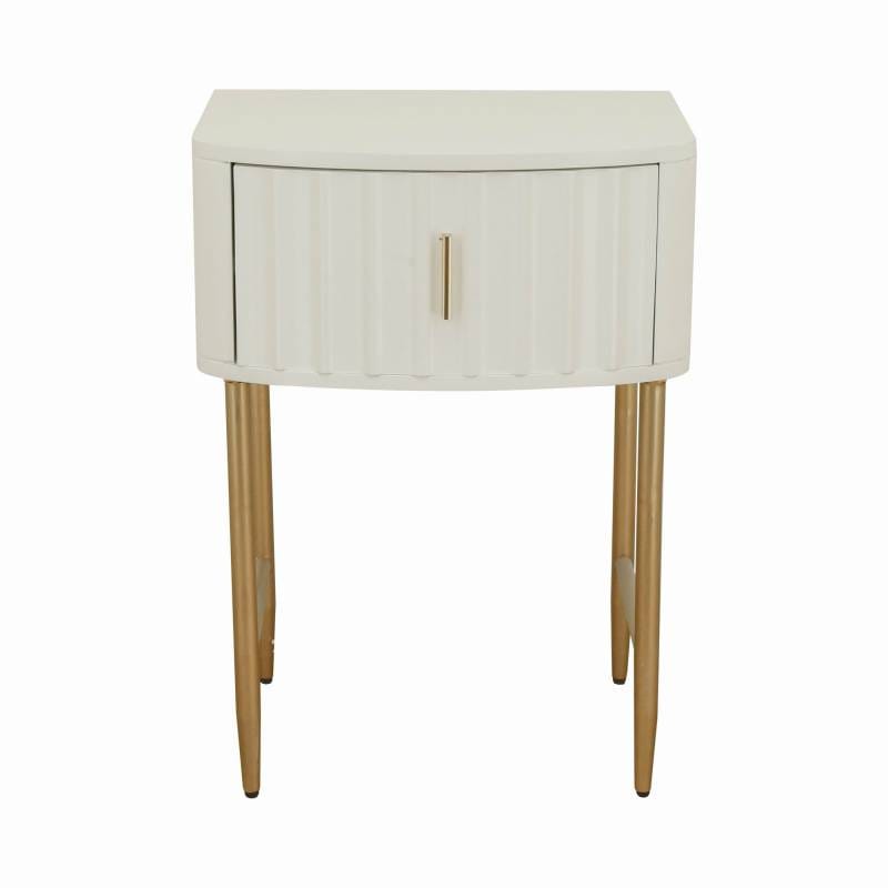 Metal Bedside Table White 48x66cm