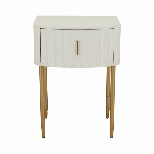 Metal Bedside Table White 48x66cm