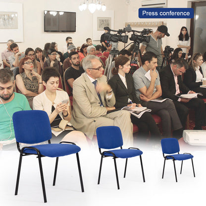 Stackable Office Conference Visitor and Community Chairs Blue