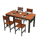 Wood & Steel Dining Set Oak & Black