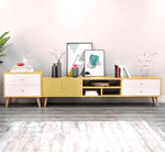 Two-Doors, Two-Drawers Wooden TV Cabinet