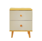 Wooden Bedside Cabinet with Two Drawers and Sturdy Legs