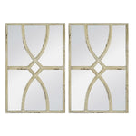 Rustic Carved Wall Mirror Set