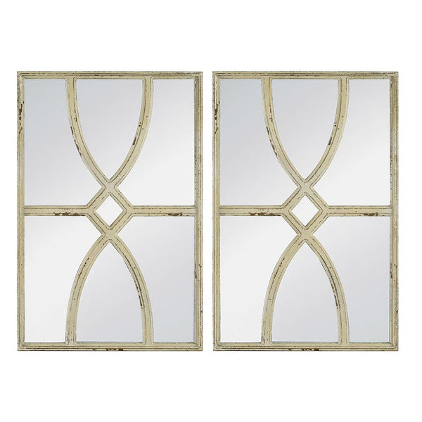  Rustic Carved Wall Mirror Set