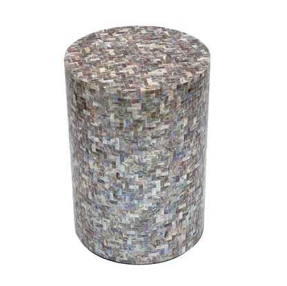 Jonah Mother Of Pearl Hand Made Stool/Side Table