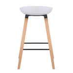 White Bar Stool Modern Cushioned Design for Comfortable