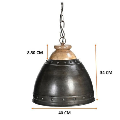 Washed Iron And Wood Lampshade