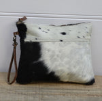 Everyday Cowhide Zip Clutch Bag