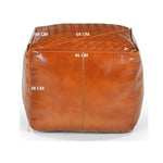 Square Latticed Leather Ottoman