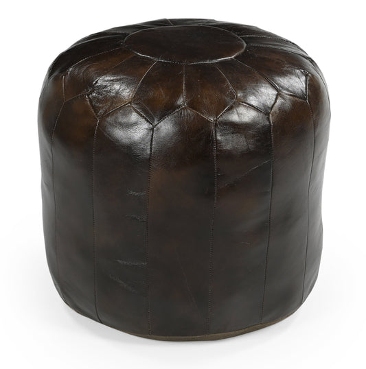 Genuine Leather Moroccan Ottoman