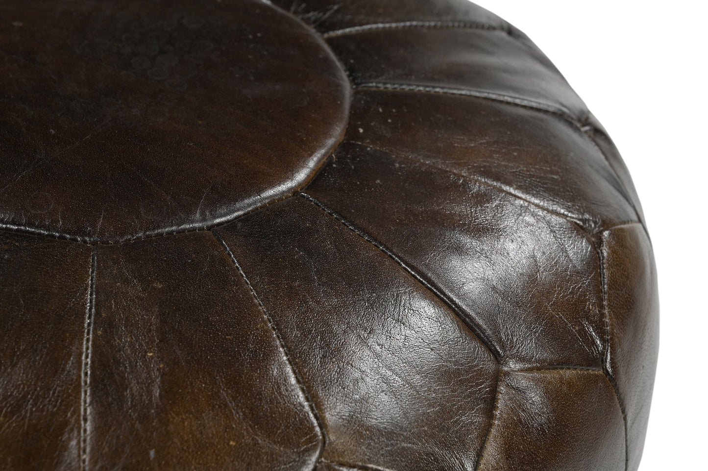 Genuine Leather Moroccan Ottoman